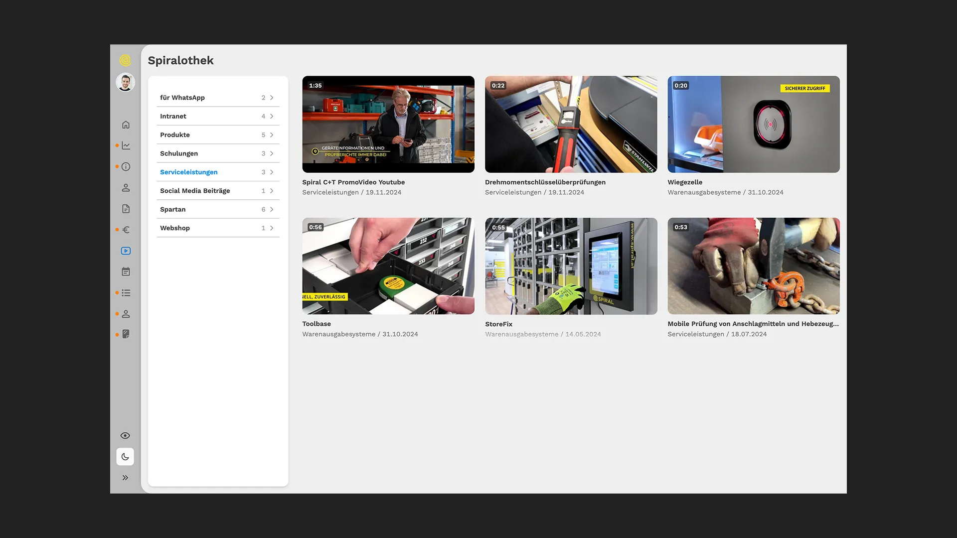spiral intranet video library